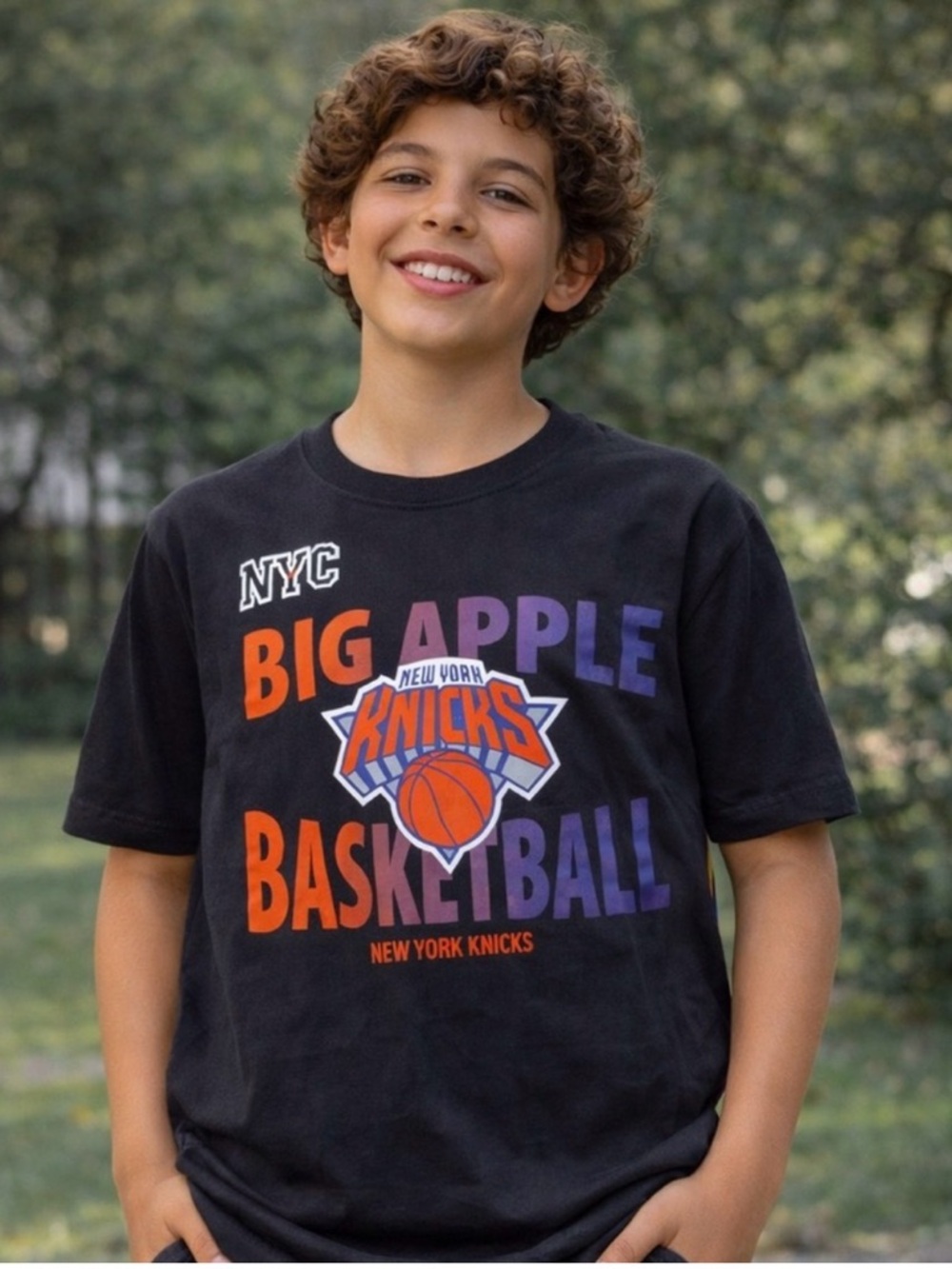 Black Big Apple Basketball Graphic Tee